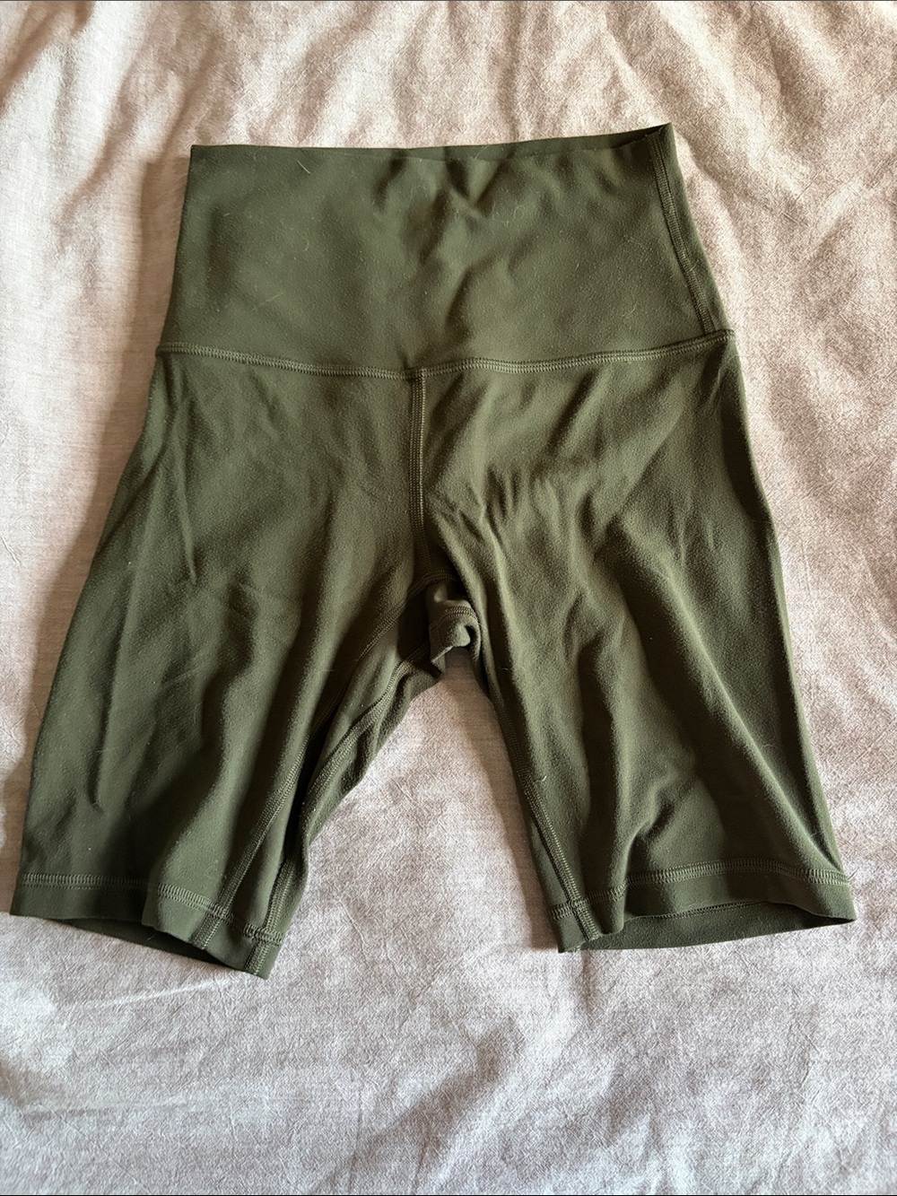 lululemon athletica Olive Green High-Rise Bike Shorts